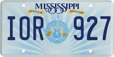 MS license plate IOR927