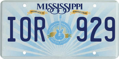 MS license plate IOR929