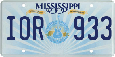 MS license plate IOR933
