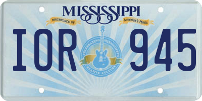 MS license plate IOR945