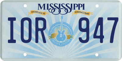 MS license plate IOR947