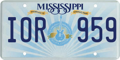 MS license plate IOR959