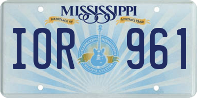 MS license plate IOR961