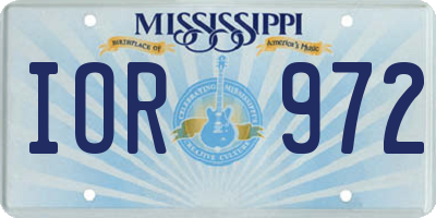 MS license plate IOR972