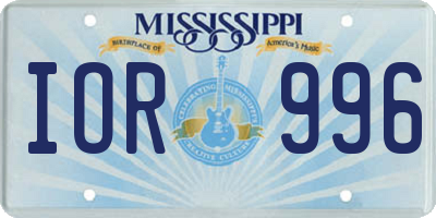 MS license plate IOR996