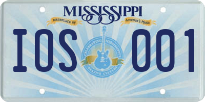 MS license plate IOS001