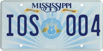 MS license plate IOS004