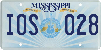 MS license plate IOS028