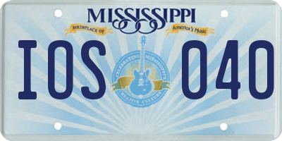 MS license plate IOS040