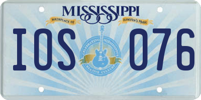 MS license plate IOS076