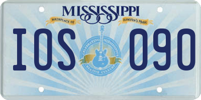 MS license plate IOS090