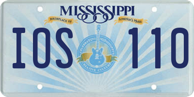 MS license plate IOS110