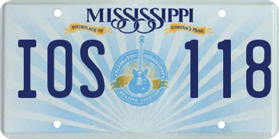 MS license plate IOS118