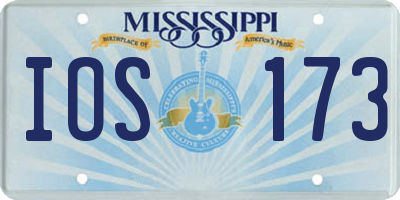 MS license plate IOS173