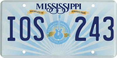 MS license plate IOS243
