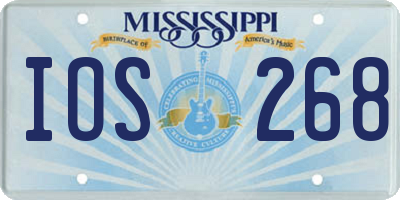 MS license plate IOS268