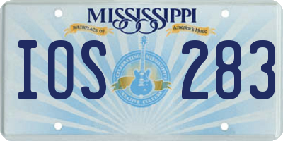 MS license plate IOS283