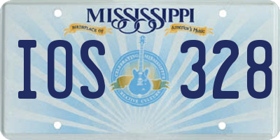 MS license plate IOS328
