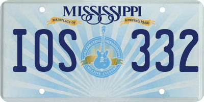 MS license plate IOS332