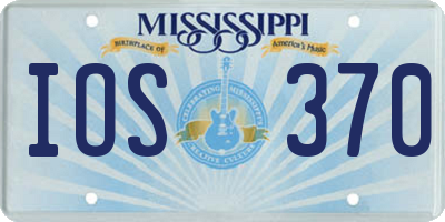 MS license plate IOS370