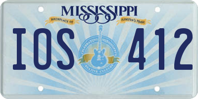 MS license plate IOS412