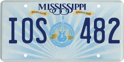 MS license plate IOS482