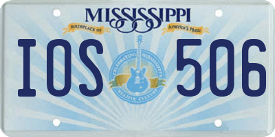 MS license plate IOS506