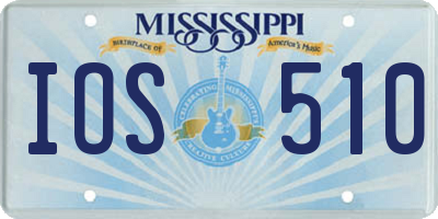MS license plate IOS510