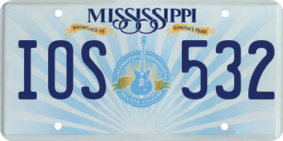 MS license plate IOS532