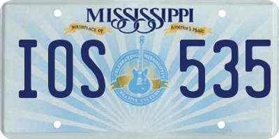 MS license plate IOS535