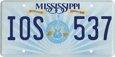 MS license plate IOS537