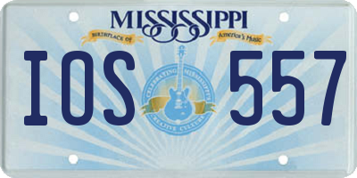 MS license plate IOS557