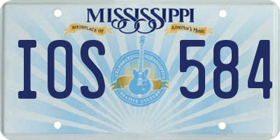 MS license plate IOS584