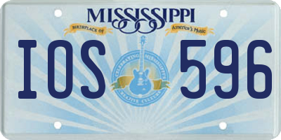 MS license plate IOS596