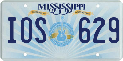 MS license plate IOS629