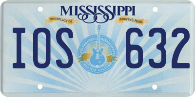 MS license plate IOS632