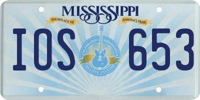 MS license plate IOS653