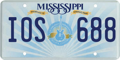 MS license plate IOS688