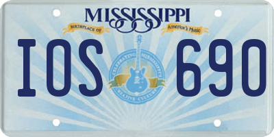 MS license plate IOS690