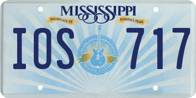 MS license plate IOS717