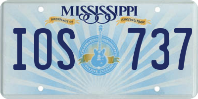 MS license plate IOS737