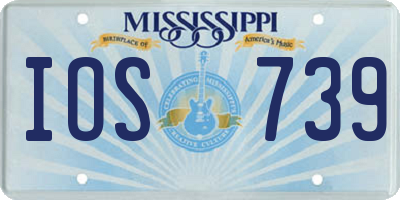 MS license plate IOS739