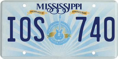 MS license plate IOS740