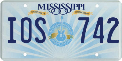 MS license plate IOS742