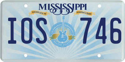 MS license plate IOS746
