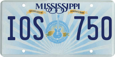 MS license plate IOS750