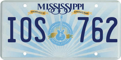 MS license plate IOS762
