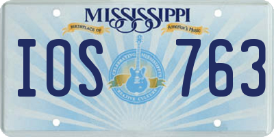 MS license plate IOS763