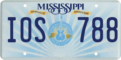 MS license plate IOS788