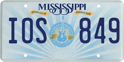 MS license plate IOS849